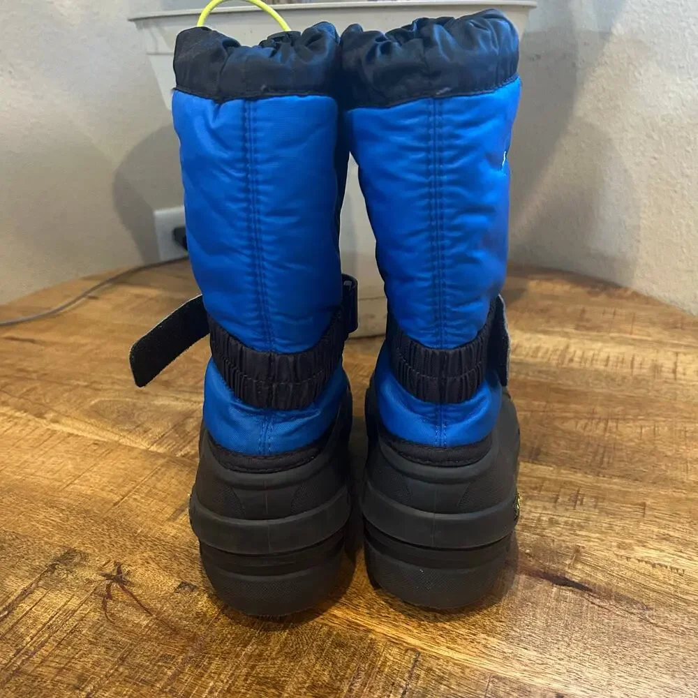 Sorel Youth Flurry Snow Winter Boots Size 2 Waterproof Insulated Blue and Black